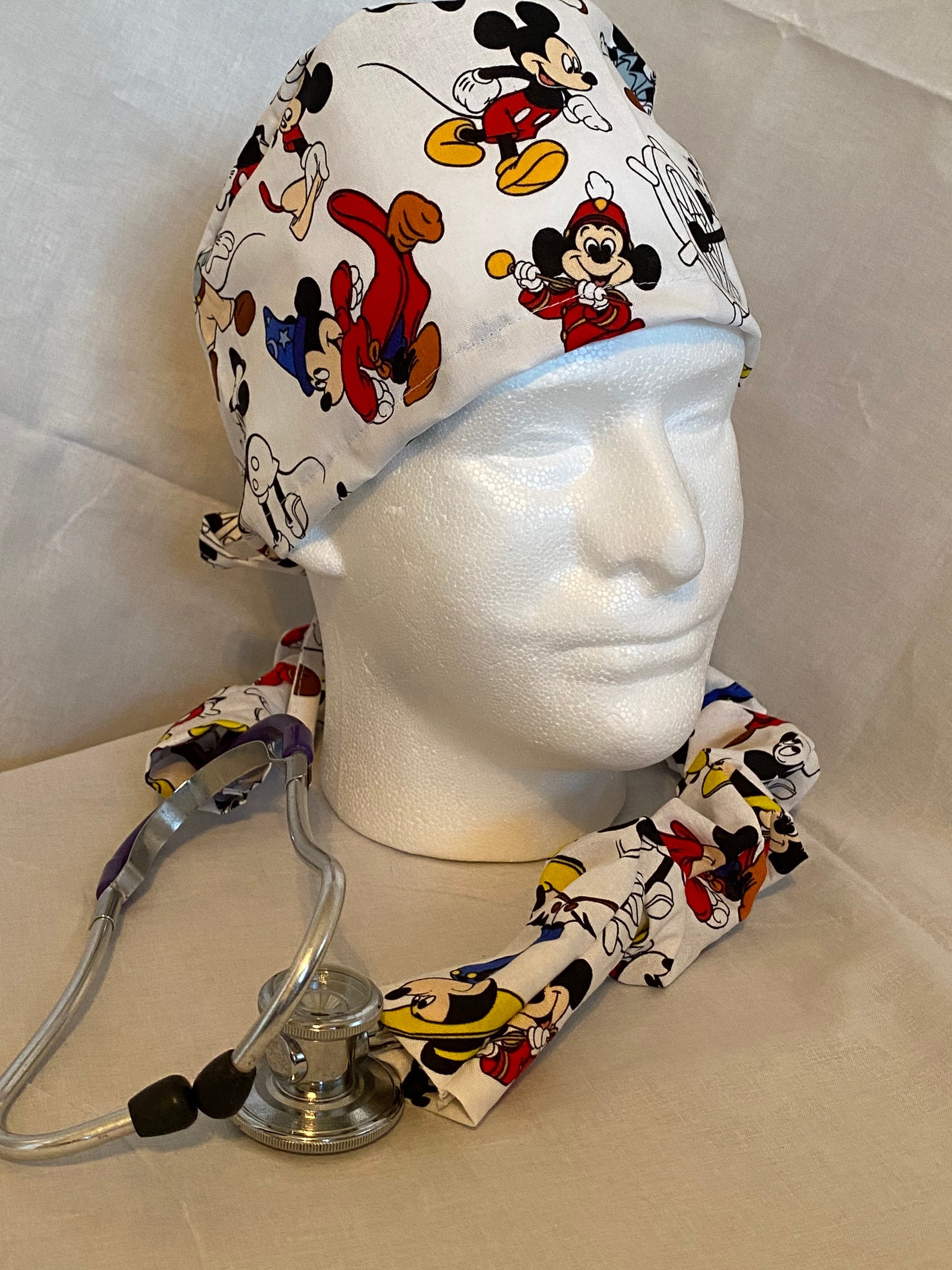Disney Mickey Mouse scrub hat with matching stethoscope Etsy