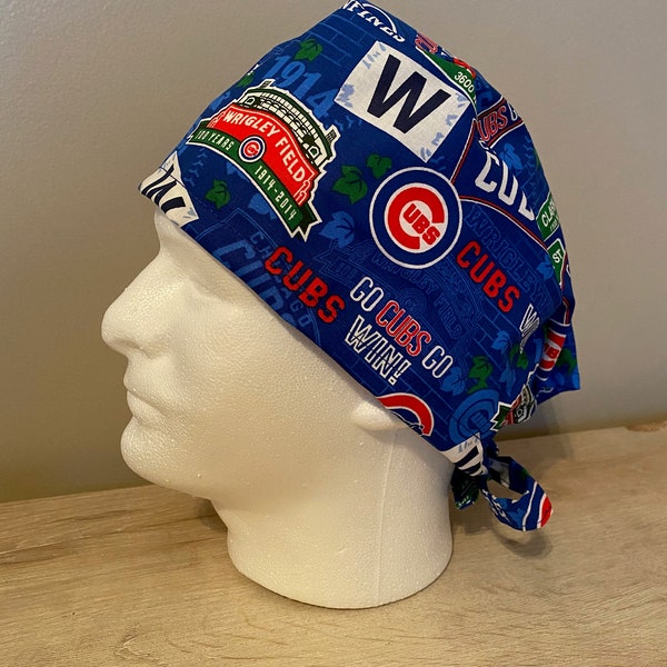 chicago cubs wrigley field scrub hat/ surgical cap/ surgical hat/ scrub cap/cubbies/go Cubs go /baseball /MLB/surgeon