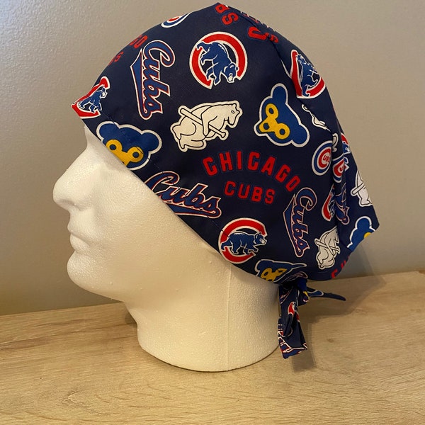 Chicago cubs scrub hat/surgical cap/ srub cap/cubs/chicago/blue/baseball / MLB/navy/bear/Cooperstown