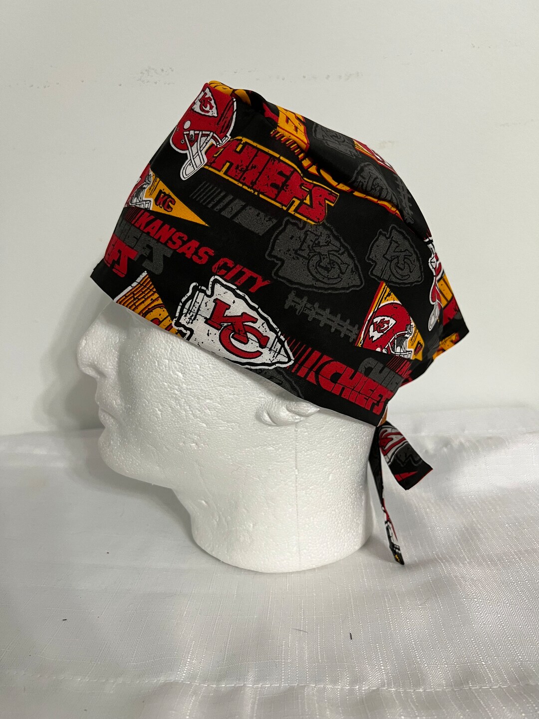Kansas City Chiefs Scrub Cap Scrub Hat Football Nfl Etsy