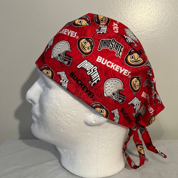 Ohio state buckeyes football scrub hat, scrub cap, red, college football