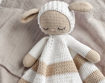 Sheep lovey pattern crochet sheep security blanket  amigurumi pattern blanket toy