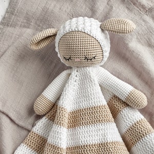 Sheep lovey pattern crochet sheep security blanket  amigurumi pattern blanket toy