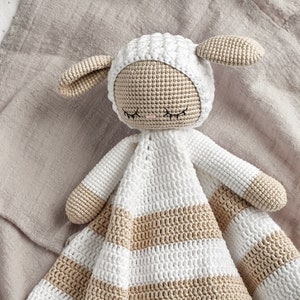 Lovey patroon schapen gehaakt schaap veiligheidsdeken amigurumi patroon deken speelgoed