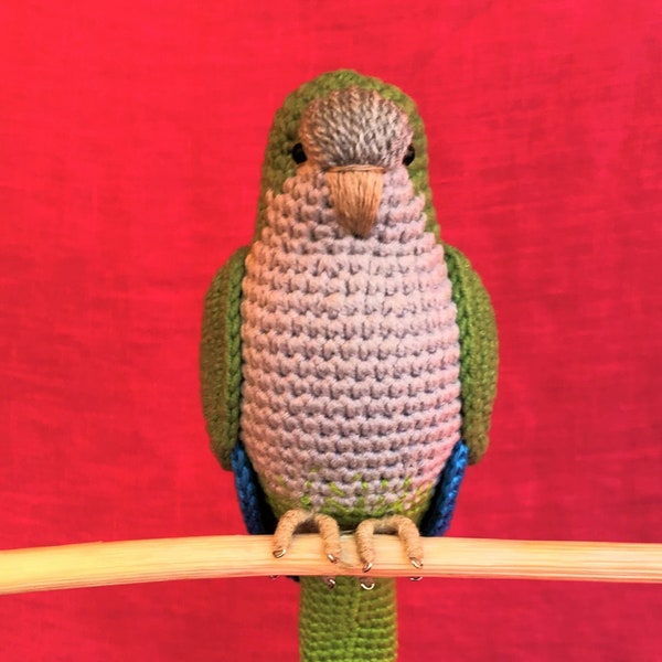 Loro cuáquero relleno animal juguete cuáquero perico suave animal crochet quaker pájaro juguete