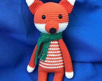 Fox Crochet Stuffed Animal, Woodland Animal Handmade Plush, Baby Nursery Gift Idea, Nursery Room Decor, Wonderful Gift Idea fo a Baby