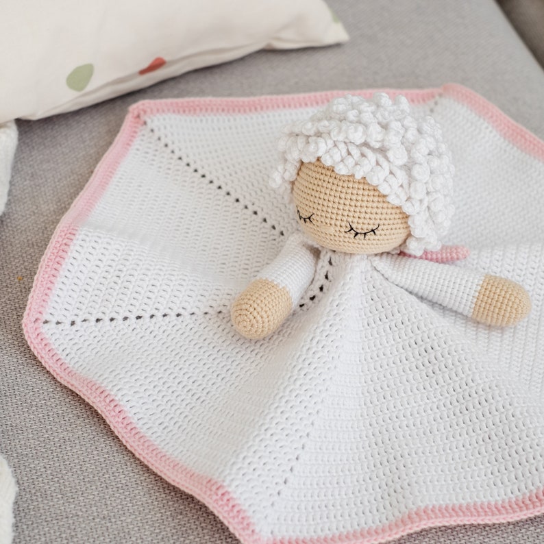 Angel lovey crochet pdf pattern amigurumi angel crochet security blanket pattern blanket toy pdf baby shower gift nursery romm decor image 2