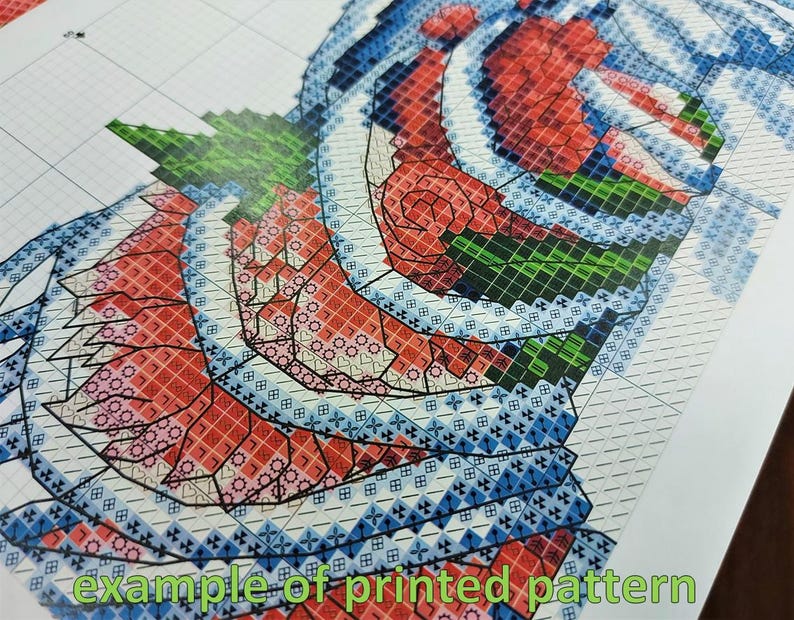Entrails Pattern Modern Cross Stitch Pattern Chart, Instant Download Pdf, Floral Chest ...