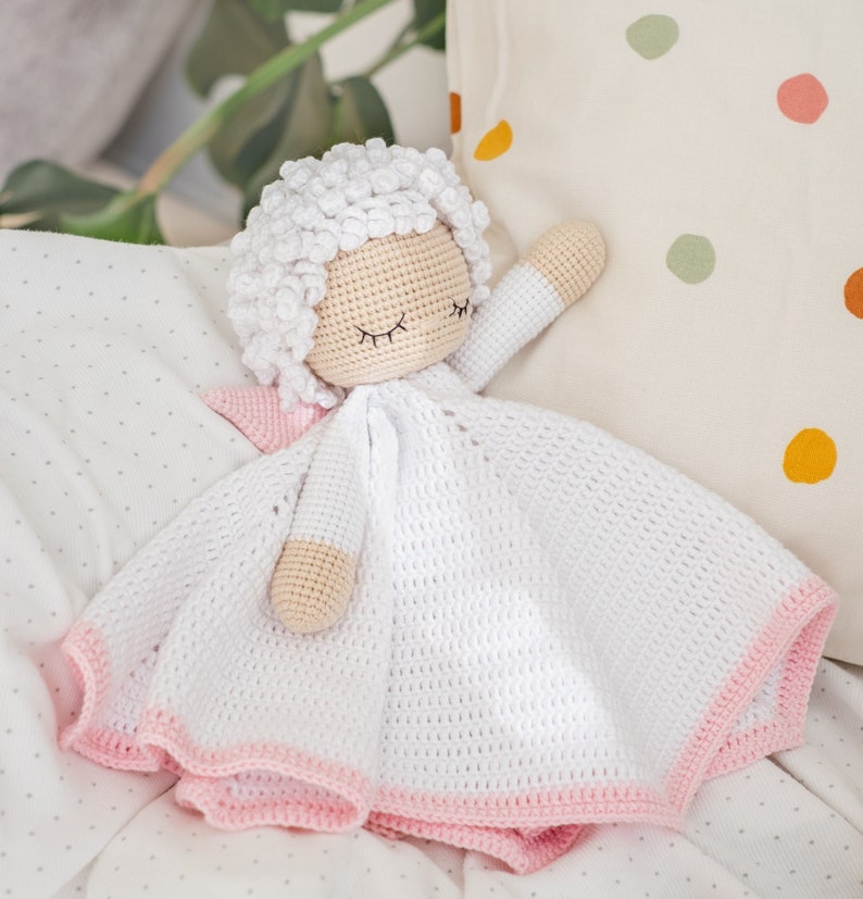 Angel lovey crochet pdf pattern amigurumi angel crochet security blanket pattern blanket toy pdf baby shower gift nursery romm decor image 1