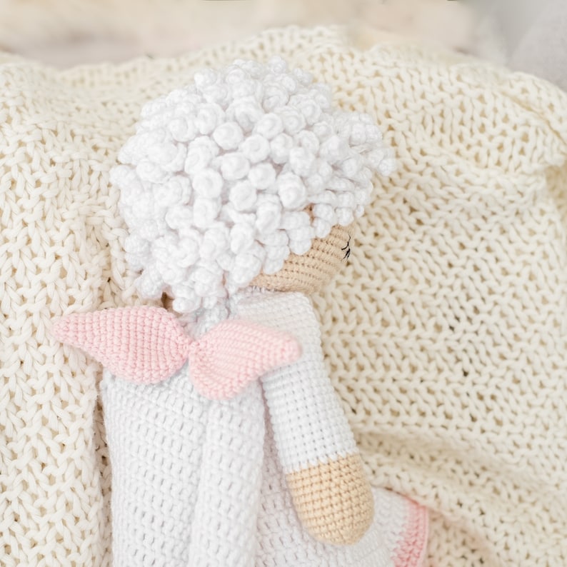 Angel lovey crochet pdf pattern amigurumi angel crochet security blanket pattern blanket toy pdf baby shower gift nursery romm decor image 5