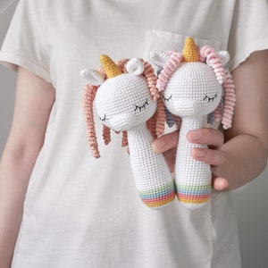 Unicorn rattle pattern baby rattle amigurumi pattern crochet unicorn image 3