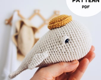 Whale sailor amigurumi pattern little whale plush crochet scheme ocean animals decor idea