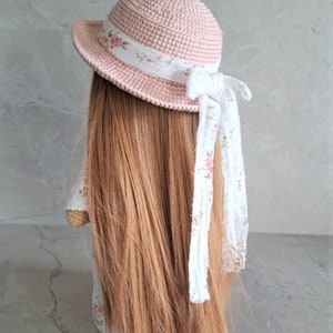 Muñeca con cabello largo y rubio en vestido de verano a la venta muñeca de ganchillo de 12 con ropa cosida imagen 5