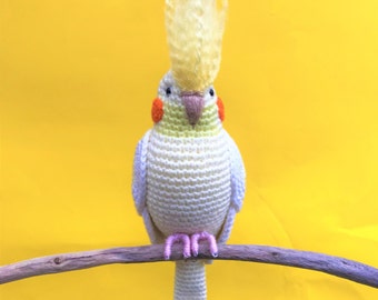 Customizable cockatiel bird stuffed animal toy crochet cockatiel plushie bird cockatiel soft pesonalizable toy parakeet toy gift idea