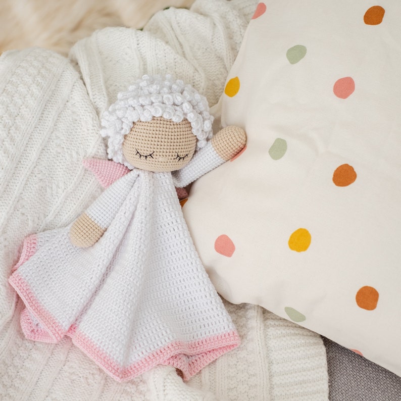 Angel lovey crochet pdf pattern amigurumi angel crochet security blanket pattern blanket toy pdf baby shower gift nursery romm decor image 3