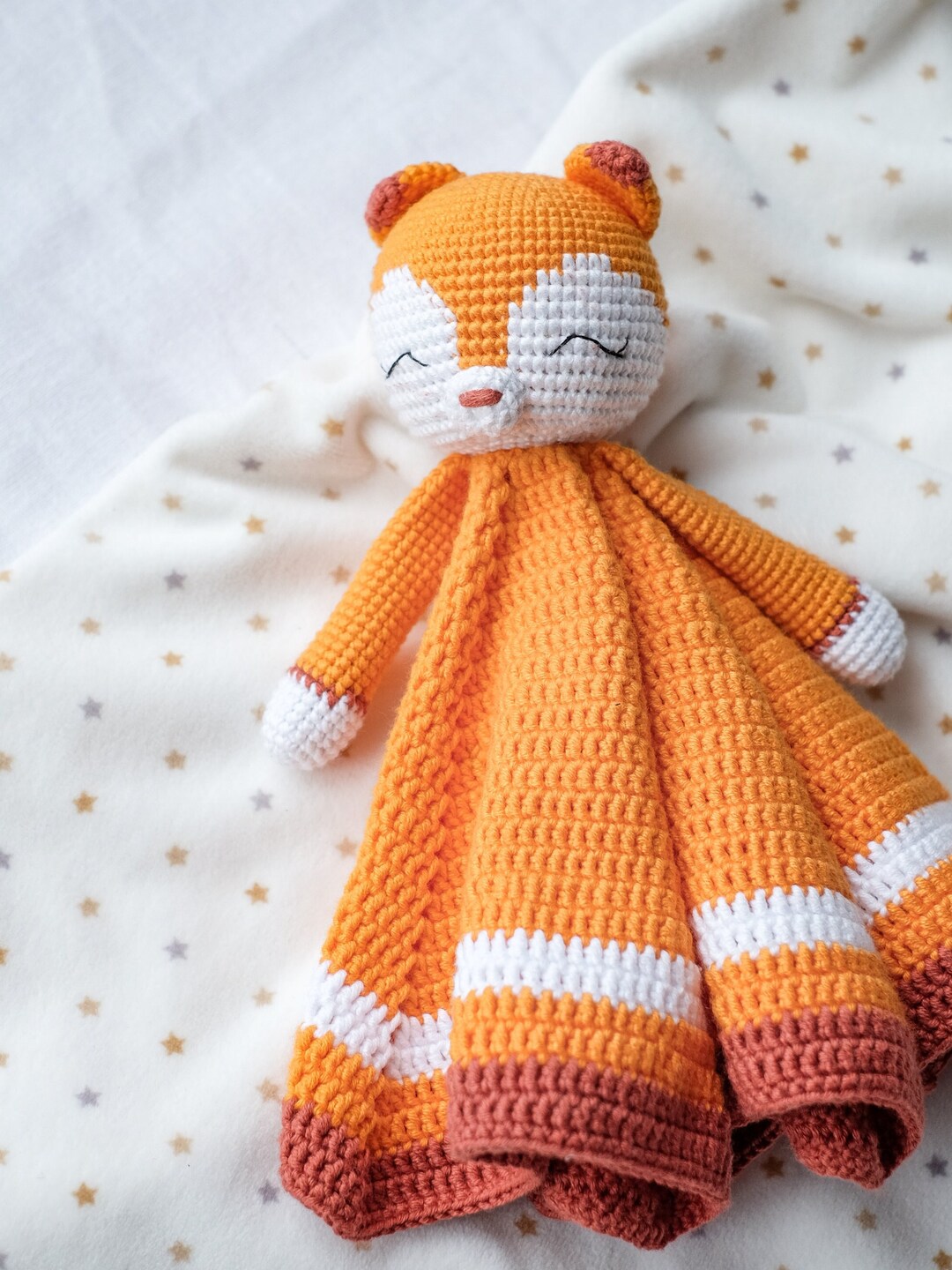 Fox Lovey Crochet PDF Pattern Crochet Fox Animal Comforter Security