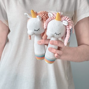 Unicorn rattle pattern baby rattle amigurumi pattern crochet unicorn image 2