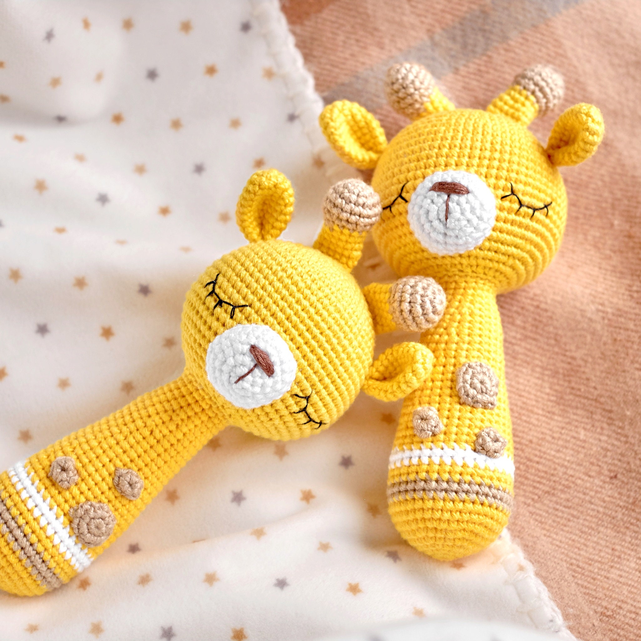 Crochet rattle pattern crochet giraffe pattern crochet giraffe plush amigurumi safari animals baby nursery gift
