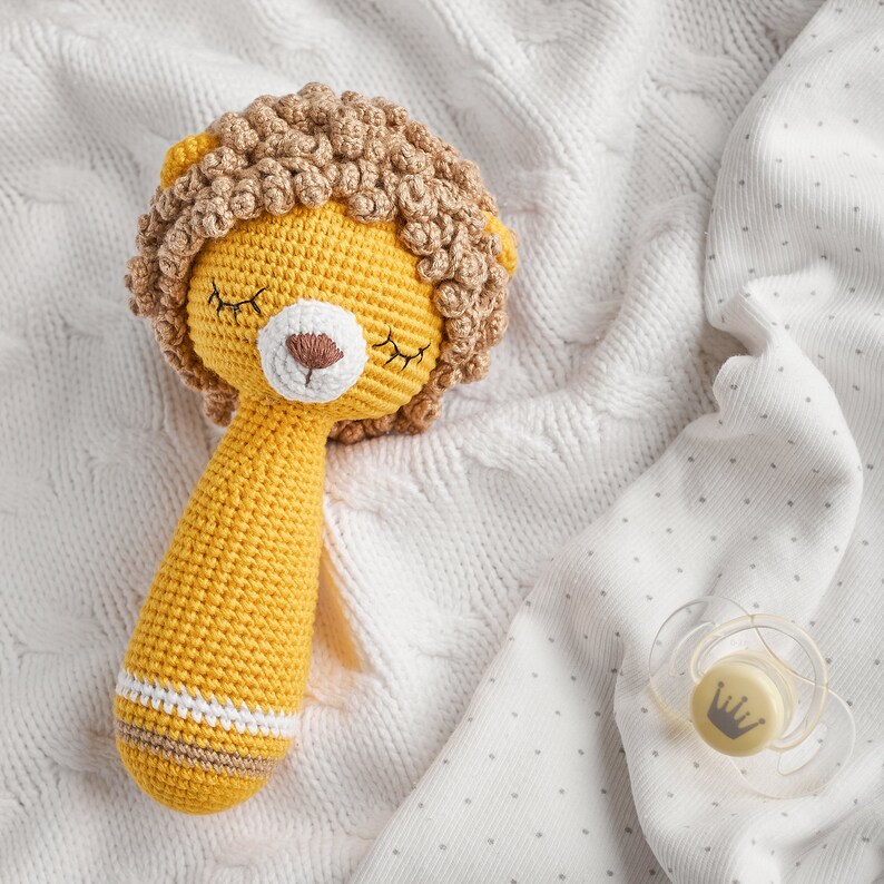 Lion Baby Rattle Amigurumi PDF Pattern Little Cute Lion - Etsy