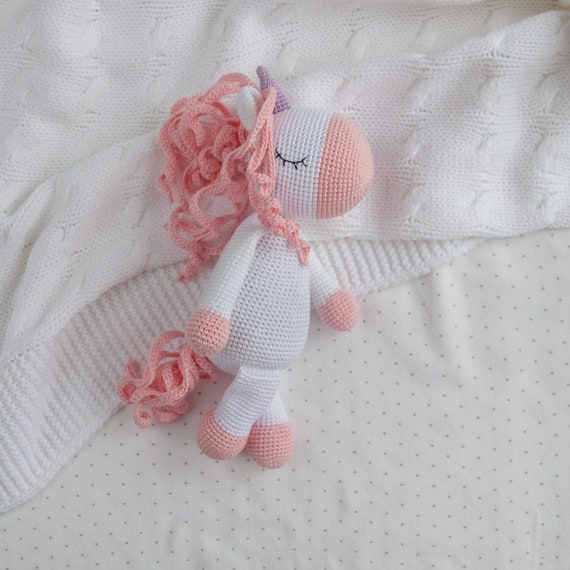 Unicorn sleeping plush amigurumi PDF pattern baby nursery crochet unicorn plush pattern cute unicorn crochet tutorial