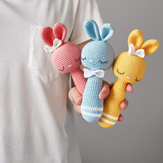 Bunny Rattle Amigurumi PDF Pattern Baby Rattle Animal Plush Toy