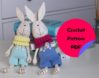 Hase Plüsch Häkeltier englisches Muster Hase Spielzeug Amigurumi Schema PDF