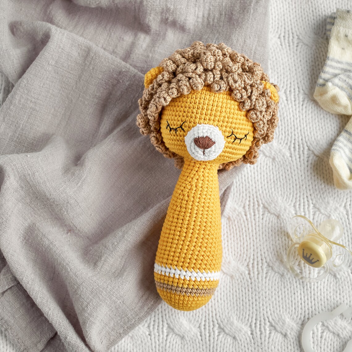 Lion Baby Rattle Amigurumi PDF Pattern Little Cute Lion Etsy