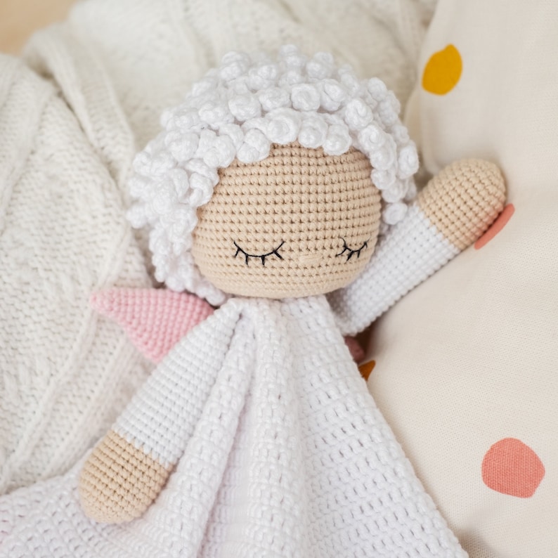 Angel lovey crochet pdf pattern amigurumi angel crochet security blanket pattern blanket toy pdf baby shower gift nursery romm decor image 4