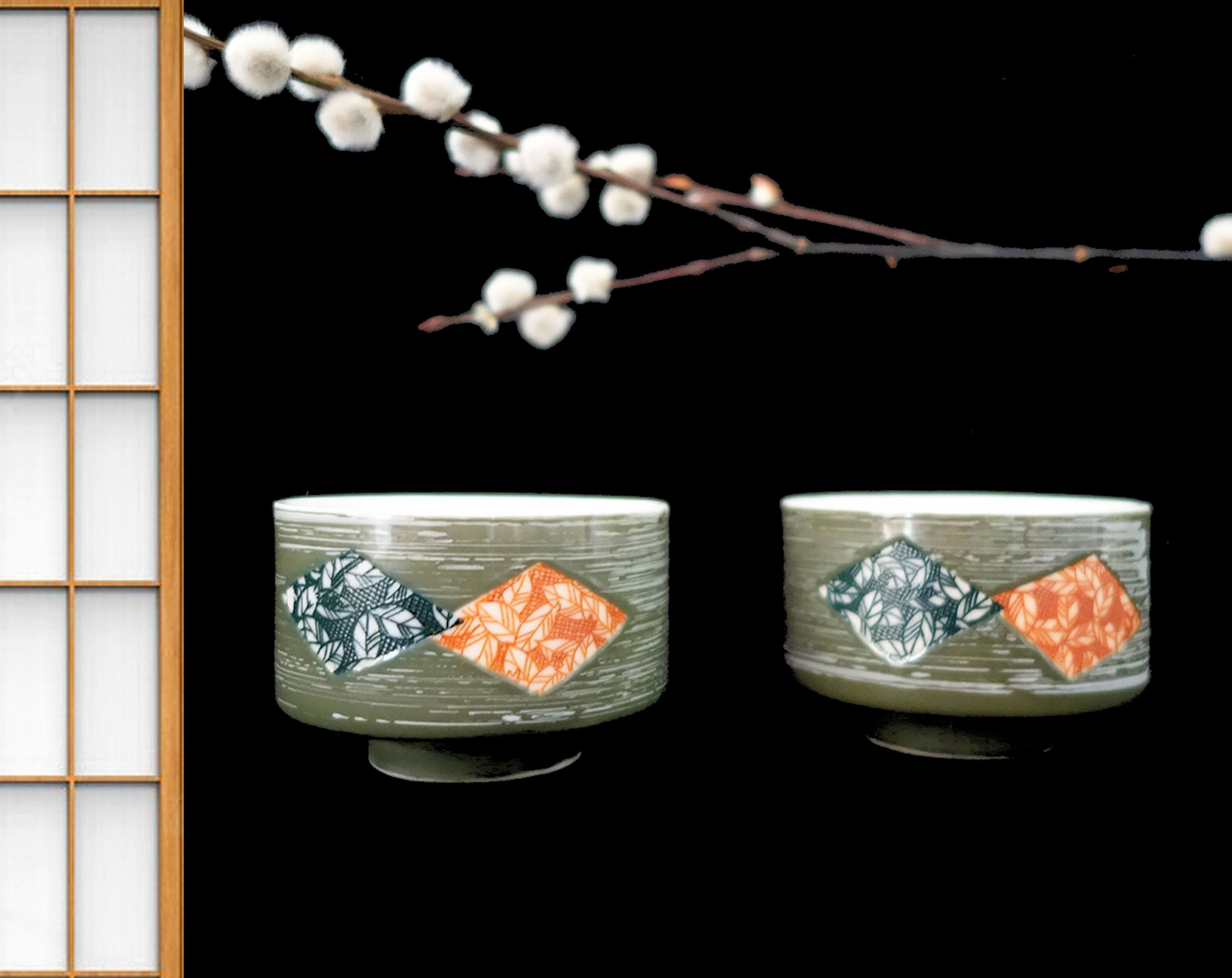 Paire de Tasses à Thé Japonaises Vintage.