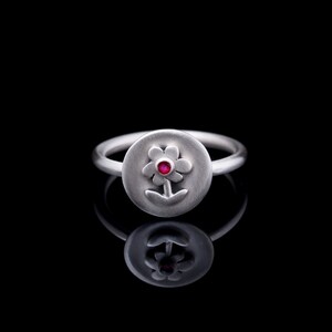 Silver925 daisy ring , Floral Greek jewelry
