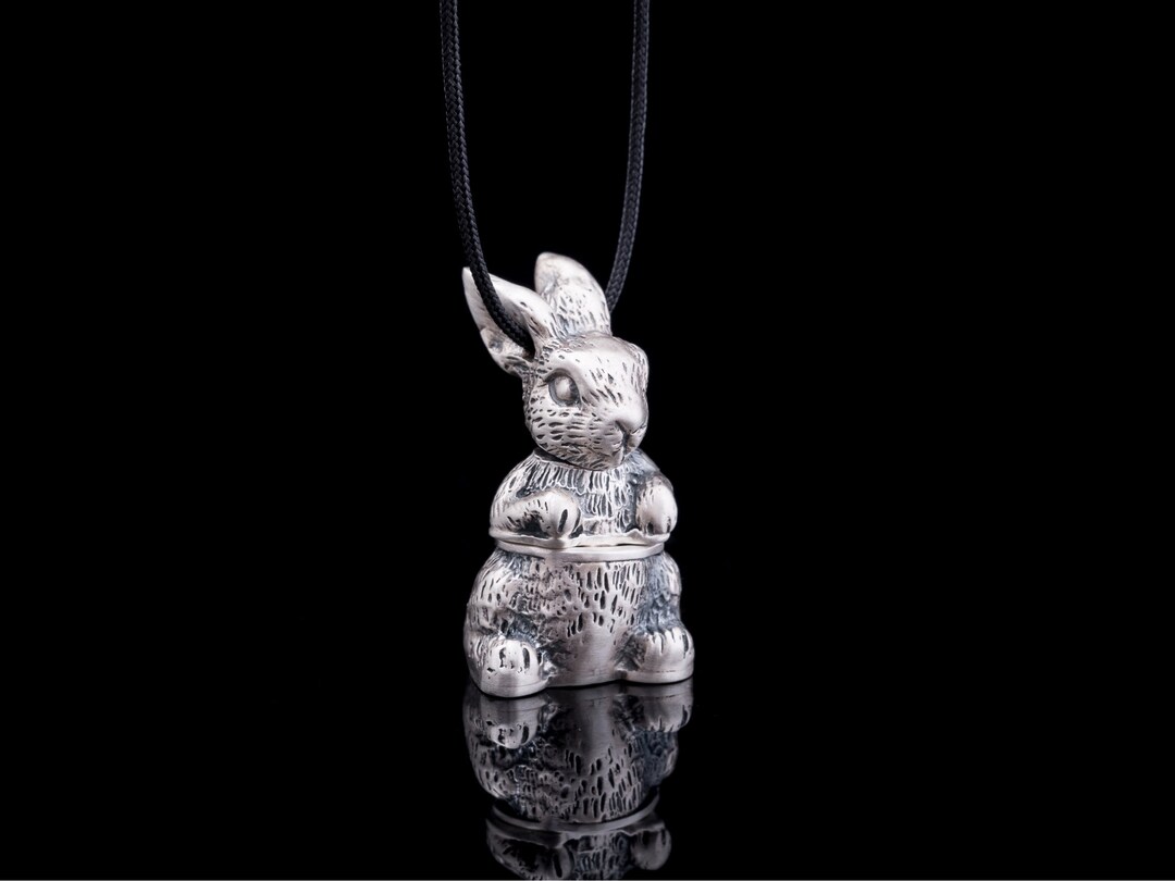 Sterling Silver Rabbit Necklace ,animal Pendant - Etsy