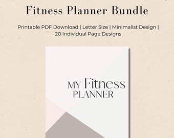 Fitness Planner Printable Bundle, Weight Loss Tracker, Fitness Journal, Workout Log, Food, Calorie Tracker, Health Planner, Fitness Goals