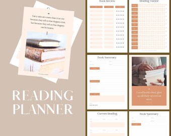 Reading Journal, Reading Planner, Book Tracker, Reading Log, Letter Size PDF, GoodNotes