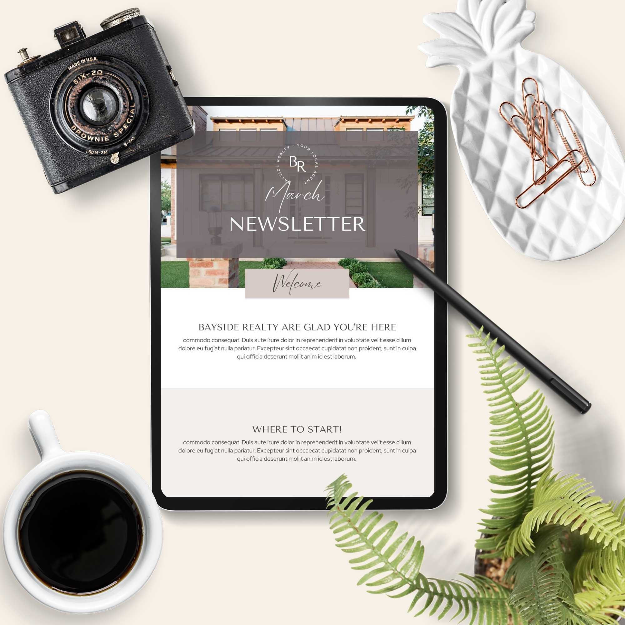 Realtor Newsletter Template Canva Realtor Marketing Real Etsy Realtor Newsletter Template Canva Realtor Marketing Real Etsy