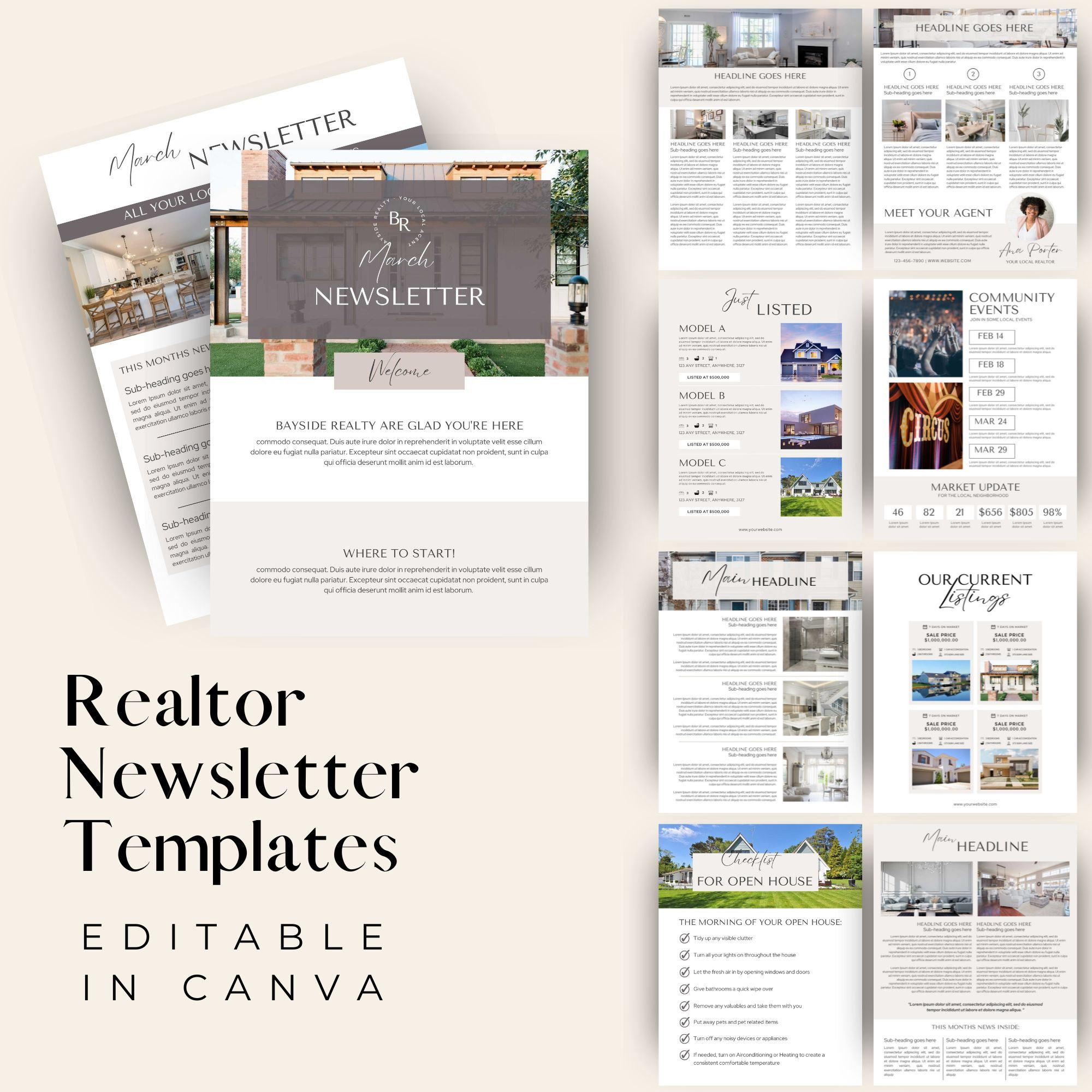 Realtor Newsletter Template Canva Realtor Marketing Real Etsy Realtor Newsletter Template Canva Realtor Marketing Real Etsy