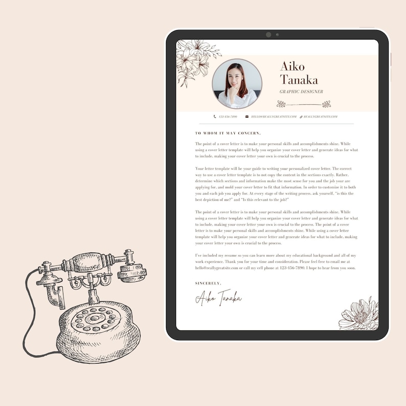 job application letter canva