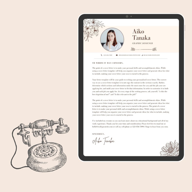 Cover Letter Template Canva Template Instant Download Etsy