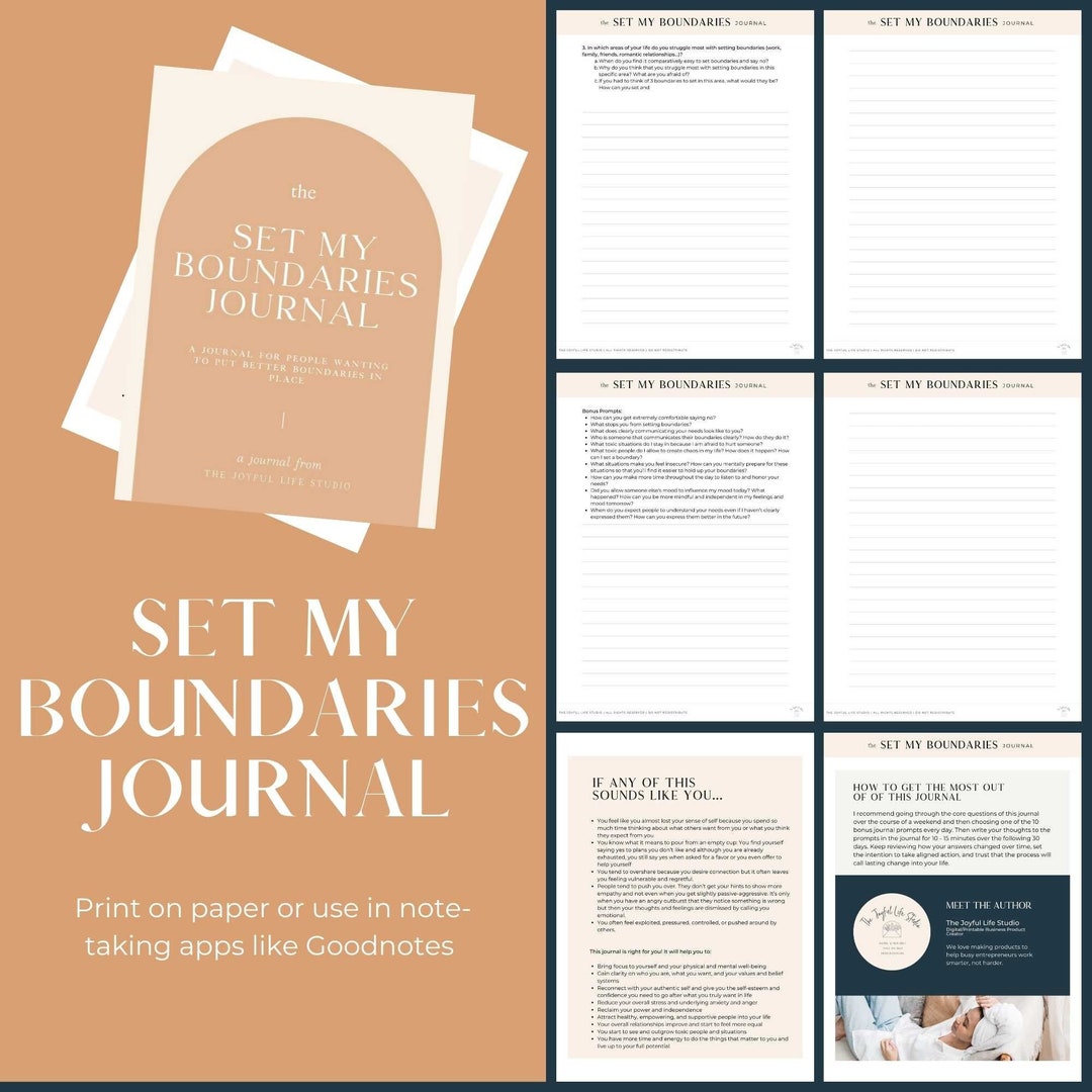Boundaries Journal Creating Boundaries Workbook Personal Etsy