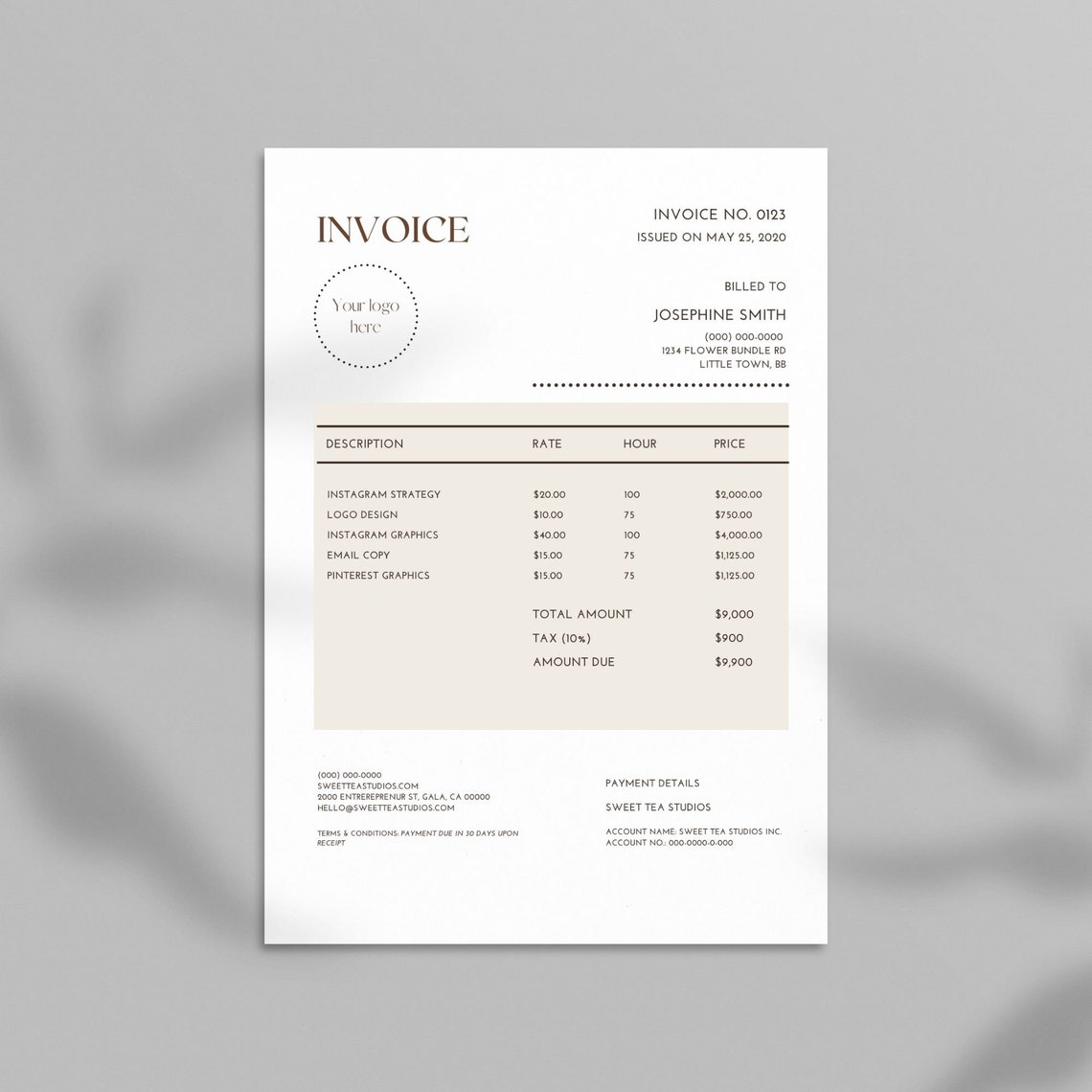 Invoice Template Canva Classic Modern Design Editable Etsy Invoice Template Canva Classic Modern Design Editable Etsy