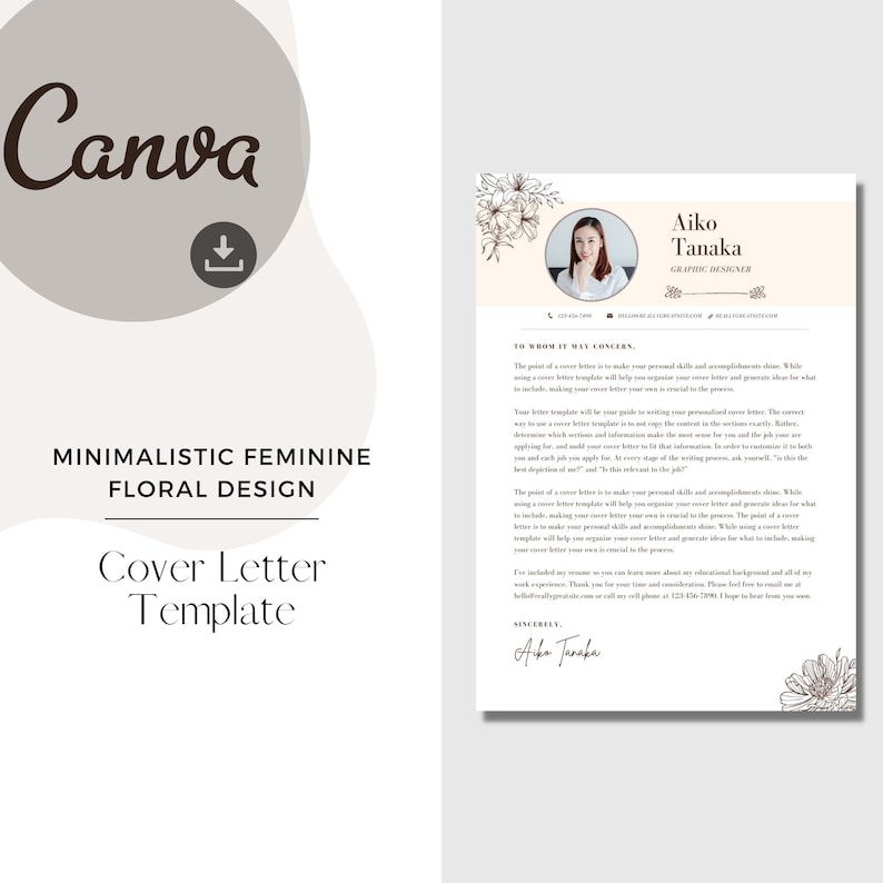 job application letter canva