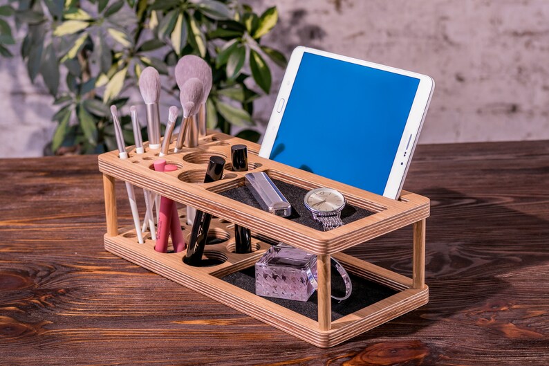 Cosmetic Jewelry Makeup Desk Station Holder Table Organizers Etsy
