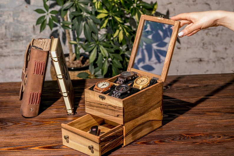 Valet Box Watch Box Drawer Watch Case Watch Box With Drawer Etsy