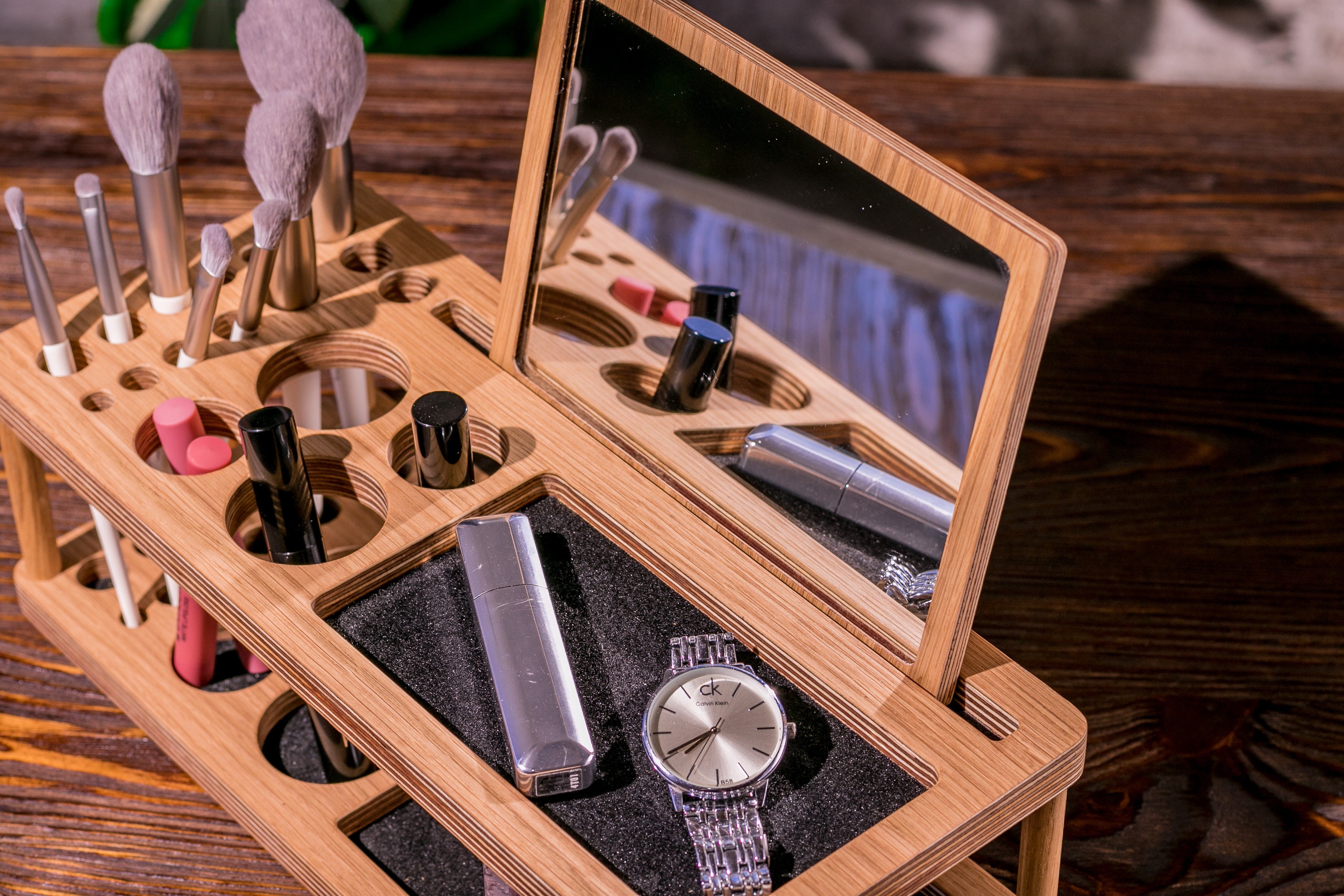 Cosmetic Jewelry Makeup Desk Station Holder Table Organizers Etsy