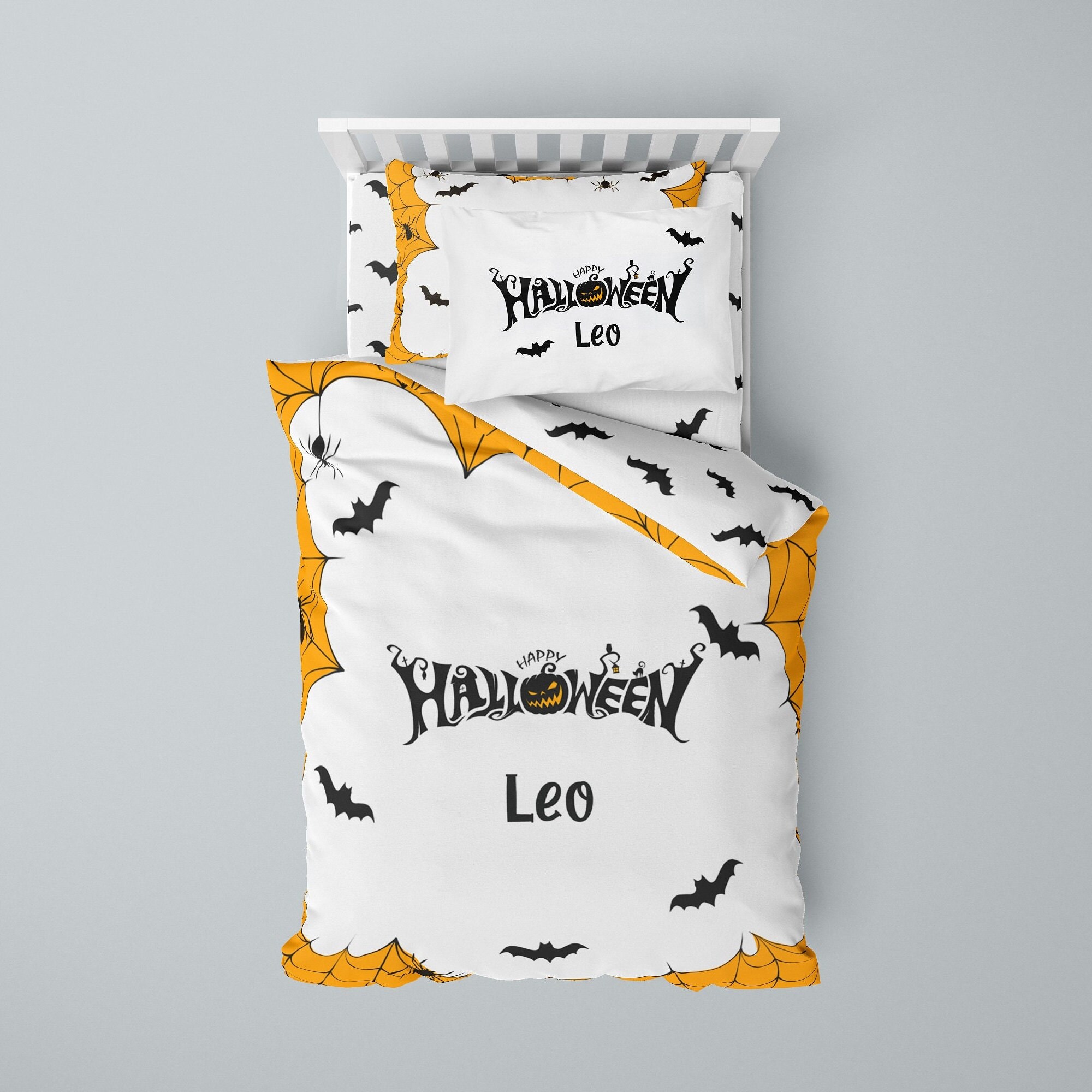 Halloween Bed Sheet Bedsheet Custom Bedding Set Baby Boy Etsy