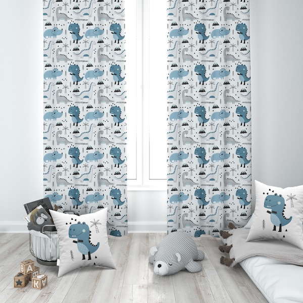 Dinosaur Girl Curtains Etsy