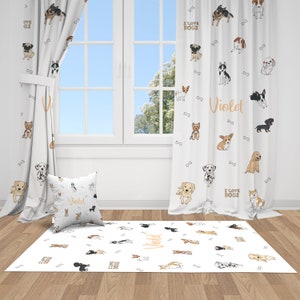 Puppies Nursery Curtains, Nursery Room Curtains, Window Curtains, Baby Room Curtains, Baby Girl, Baby Boy