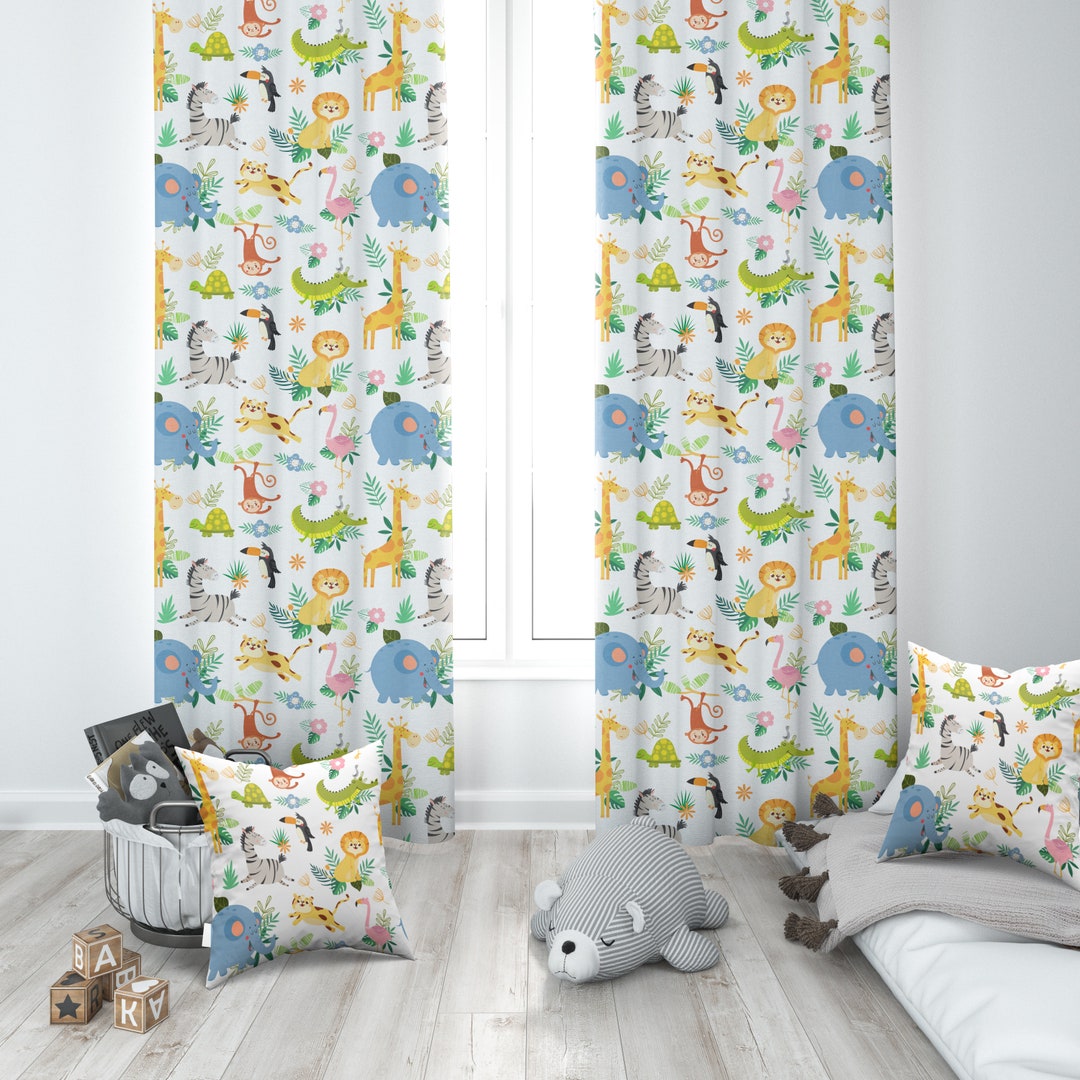 Safari, Lion, Animal, Nursery Curtains, Nursery Room Curtains, Windows