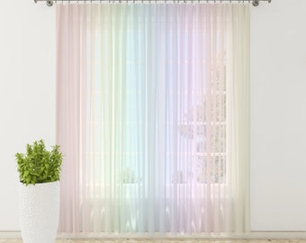 Ombre Curtains, Sheer Curtains, Linen Curtains, Nursery Sheer Curtains, Bedroom Curtains, Curtains for Baby Girl, Baby Room Decor, Drapes