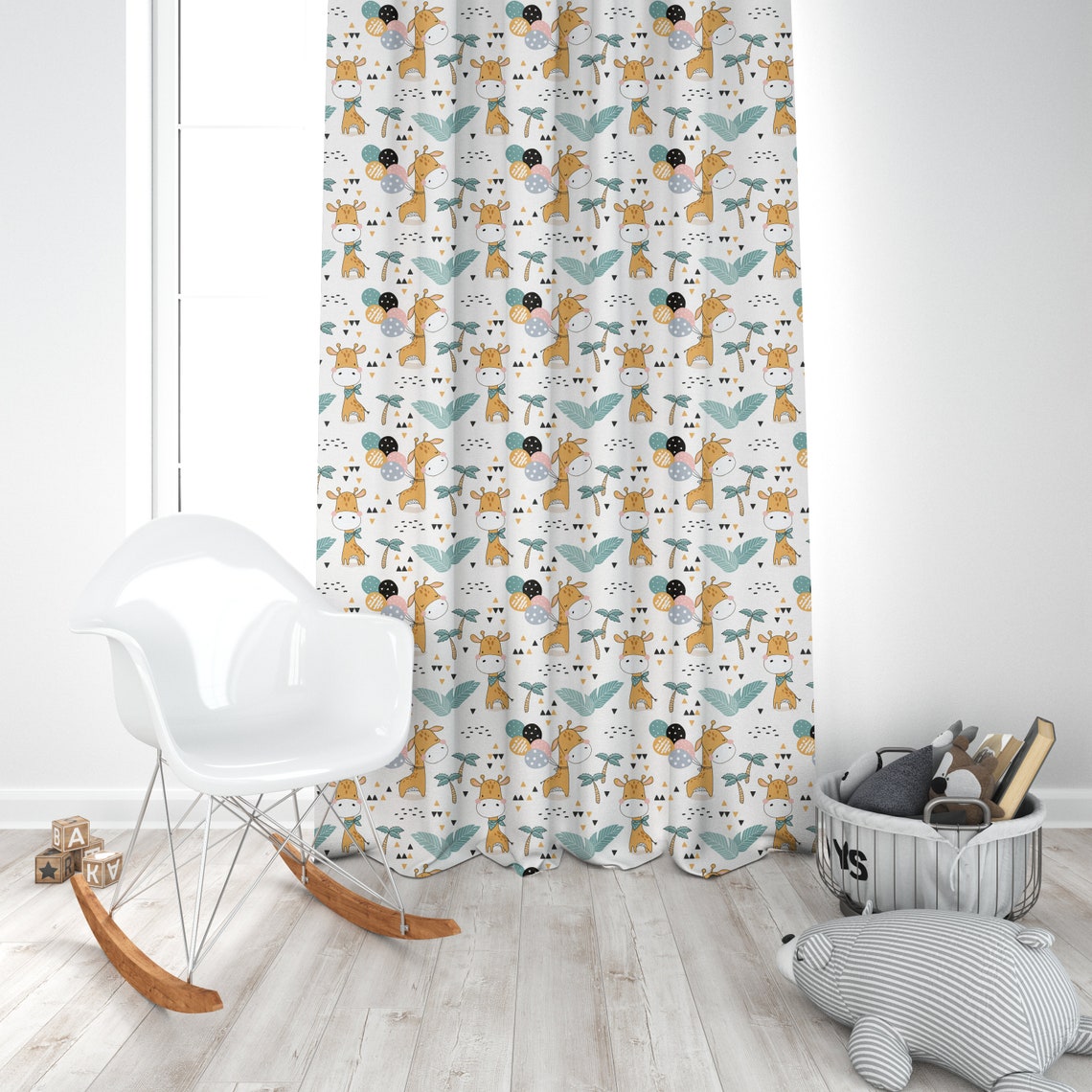 Safari Animals Safari Curtains Nursery Room Curtains Window Etsy