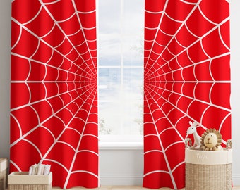 Red Background Spider, Nursery Curtains